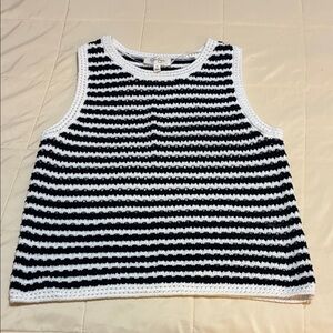 Jessica Simpson Black and White Striped Knit Top